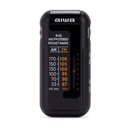 Aiwa R-22BK Radio de bolsillo portátil AM/FM Negra